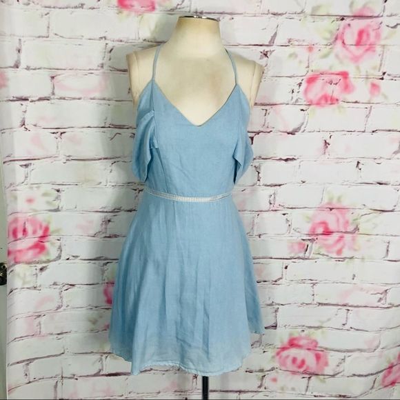 🔥🔥5 for $25🔥🔥 J.O.A. Light Blue off the shoulder fit and flare - Picture 3 of 11